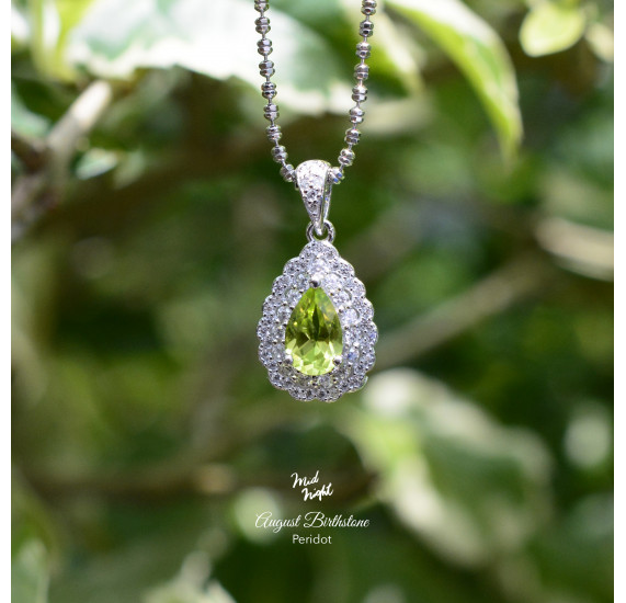 August Birthstone-Sparkle Droplet Necklace